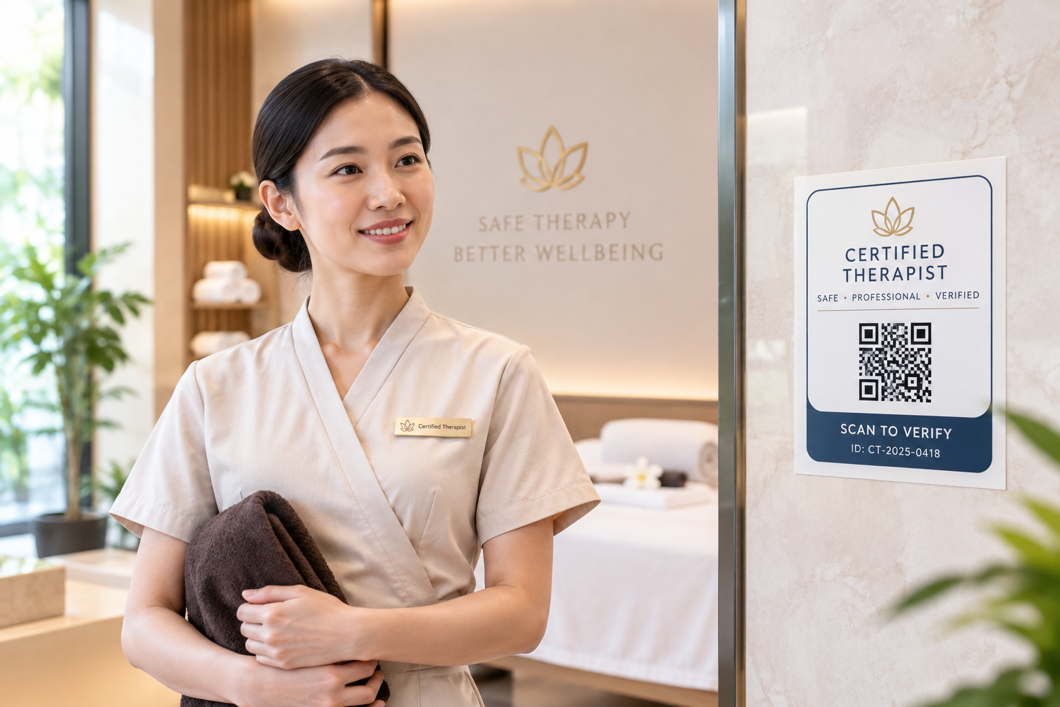A certified therapist recognised for meeting the standard